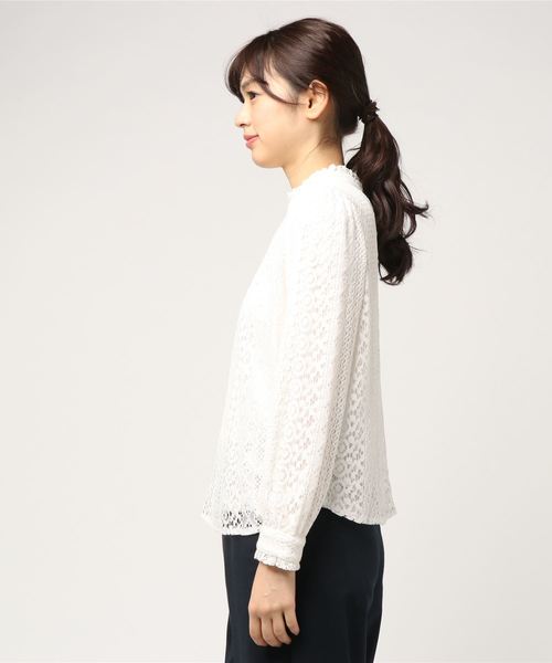 rps（アールピーエス）の「レースハイネック長袖ブラウス（シャツ/ブラウス・レディース・ブラック/オフホワイト/ピンクベージュ/ピンク/アイボリー/ホワイト系その他4/ホワイト系その他2・M）」の8枚目の写真