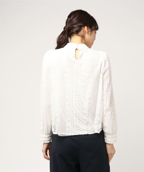 rps（アールピーエス）の「レースハイネック長袖ブラウス（シャツ/ブラウス・レディース・ブラック/オフホワイト/ピンクベージュ/ピンク/アイボリー/ホワイト系その他4/ホワイト系その他2・M）」の12枚目の写真