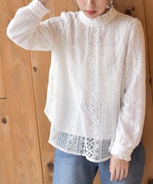 rps | レースハイネック長袖ブラウス(シャツ/ブラウス)