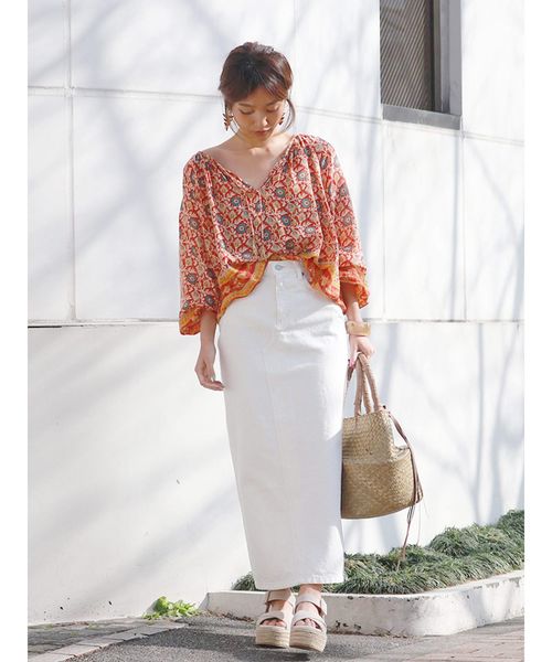 Ungrid（アングリッド）の「ボリュームスリーブ総柄プリントブラウス（シャツ/ブラウス・レディース・ネイビー/レッド・FREE）」の15枚目の写真