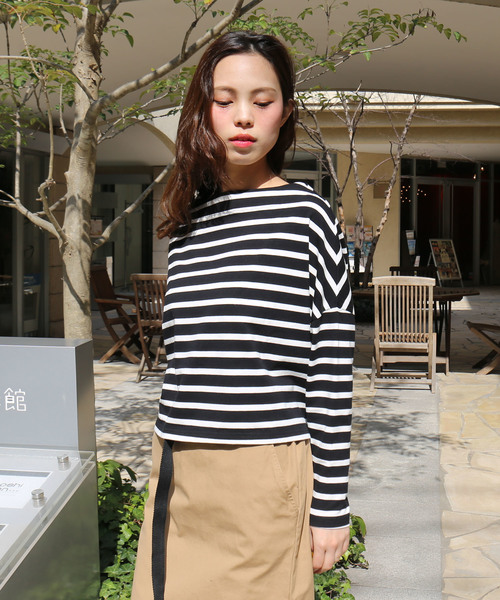 MARBLE WALTS(マーブルワルツ)の「ボーダーTシャツ(Tシャツ/カットソー・レディース・ブラック/グレー/ネイビー・FREE)」の17枚目の写真