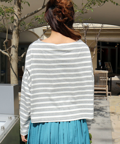 MARBLE WALTS(マーブルワルツ)の「ボーダーTシャツ(Tシャツ/カットソー・レディース・ブラック/グレー/ネイビー・FREE)」の15枚目の写真