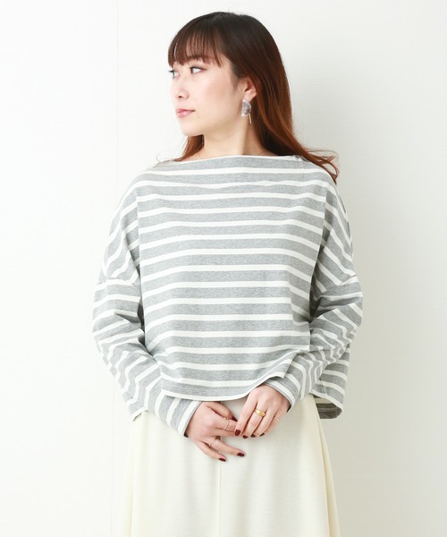 MARBLE WALTS(マーブルワルツ)の「ボーダーTシャツ(Tシャツ/カットソー・レディース・ブラック/グレー/ネイビー・FREE)」の11枚目の写真