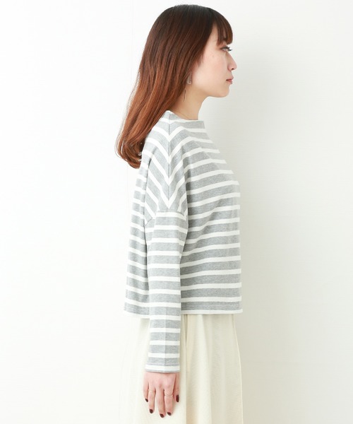 MARBLE WALTS(マーブルワルツ)の「ボーダーTシャツ(Tシャツ/カットソー・レディース・ブラック/グレー/ネイビー・FREE)」の8枚目の写真