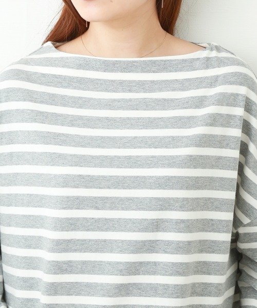 MARBLE WALTS(マーブルワルツ)の「ボーダーTシャツ(Tシャツ/カットソー・レディース・ブラック/グレー/ネイビー・FREE)」の7枚目の写真