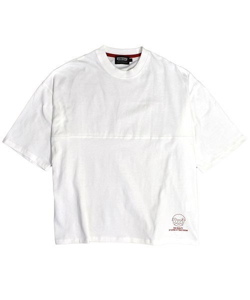 DOUBLE STEAL（ダブルスティール）の「Drop Shoulder Tシャツ　　ビッグシルエット（Tシャツ/カットソー・メンズ・ブラック/ホワイト×レッド/ホワイト×ブラック/ベージュ系その他・LARGE/MEDIUM/X-LARGE）」の2枚目の写真