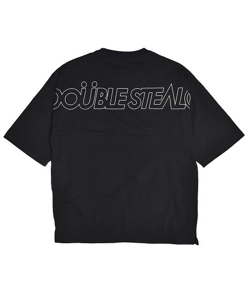 DOUBLE STEAL（ダブルスティール）の「Drop Shoulder Tシャツ　　ビッグシルエット（Tシャツ/カットソー・メンズ・ブラック/ホワイト×レッド/ホワイト×ブラック/ベージュ系その他・LARGE/MEDIUM/X-LARGE）」の3枚目の写真