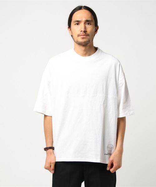 DOUBLE STEAL（ダブルスティール）の「Drop Shoulder Tシャツ　　ビッグシルエット（Tシャツ/カットソー・メンズ・ブラック/ホワイト×レッド/ホワイト×ブラック/ベージュ系その他・LARGE/MEDIUM/X-LARGE）」の12枚目の写真