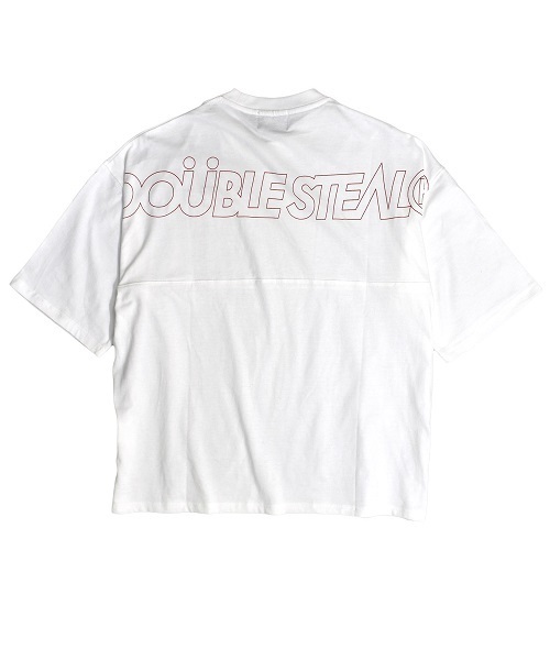 DOUBLE STEAL（ダブルスティール）の「Drop Shoulder Tシャツ　　ビッグシルエット（Tシャツ/カットソー・メンズ・ブラック/ホワイト×レッド/ホワイト×ブラック/ベージュ系その他・LARGE/MEDIUM/X-LARGE）」の17枚目の写真