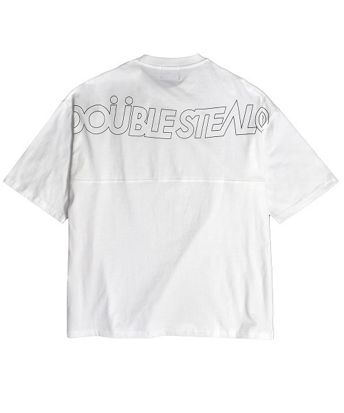 DOUBLE STEAL（ダブルスティール）の「Drop Shoulder Tシャツ　　ビッグシルエット（Tシャツ/カットソー・メンズ・ブラック/ホワイト×レッド/ホワイト×ブラック/ベージュ系その他・LARGE/MEDIUM/X-LARGE）」の16枚目の写真
