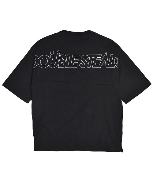 DOUBLE STEAL（ダブルスティール）の「Drop Shoulder Tシャツ　　ビッグシルエット（Tシャツ/カットソー・メンズ・ブラック/ホワイト×レッド/ホワイト×ブラック/ベージュ系その他・LARGE/MEDIUM/X-LARGE）」の14枚目の写真