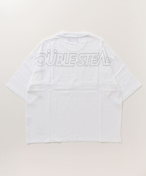 DOUBLE STEAL（ダブルスティール）の「Drop Shoulder Tシャツ　　ビッグシルエット（Tシャツ/カットソー・メンズ・ブラック/ホワイト×レッド/ホワイト×ブラック/ベージュ系その他・LARGE/MEDIUM/X-LARGE）」の9枚目の写真