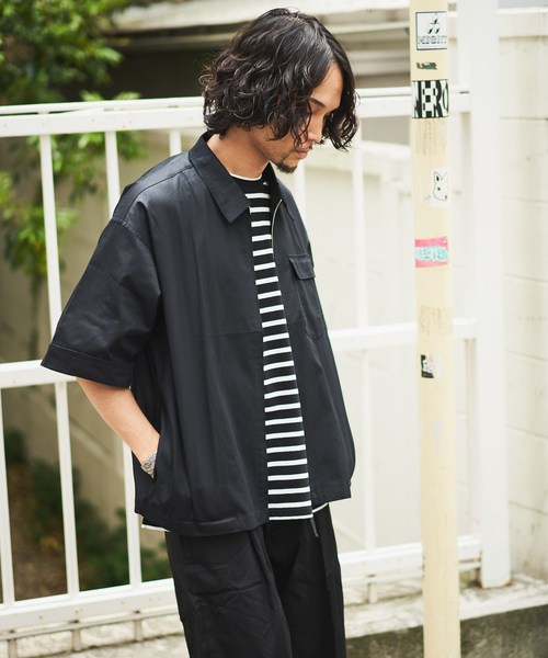 CIAOPANIC（チャオパニック）の「ZIPシャツブルゾン/ビッグシルエット（シャツ/ブラウス・メンズ・ベージュ/ブラック・MEDIUM/LARGE）」の15枚目の写真