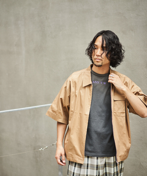 CIAOPANIC（チャオパニック）の「ZIPシャツブルゾン/ビッグシルエット（シャツ/ブラウス・メンズ・ベージュ/ブラック・MEDIUM/LARGE）」の10枚目の写真