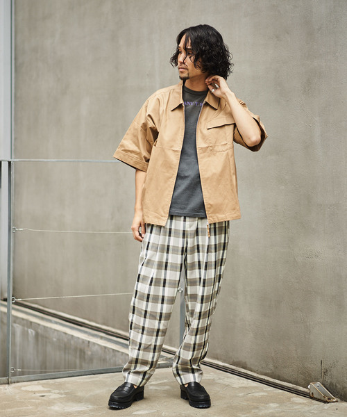 CIAOPANIC（チャオパニック）の「ZIPシャツブルゾン/ビッグシルエット（シャツ/ブラウス・メンズ・ベージュ/ブラック・MEDIUM/LARGE）」の7枚目の写真