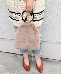 Khaju | Khaju:フェイクファーリングハンドルバッグ◇(ハンドバッグ)