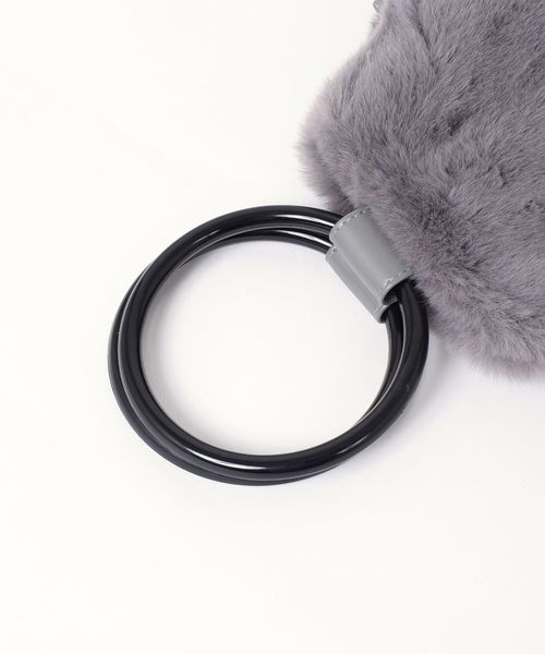 Khaju（カージュ）の「Khaju:フェイクファーリングハンドルバッグ◇（ハンドバッグ・レディース・ライトグレー/ベージュ/ワイン・ONE SIZE）」の11枚目の写真