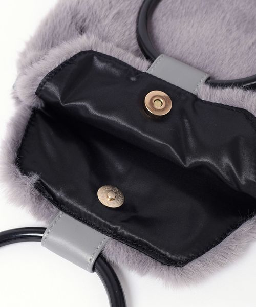 Khaju（カージュ）の「Khaju:フェイクファーリングハンドルバッグ◇（ハンドバッグ・レディース・ライトグレー/ベージュ/ワイン・ONE SIZE）」の12枚目の写真