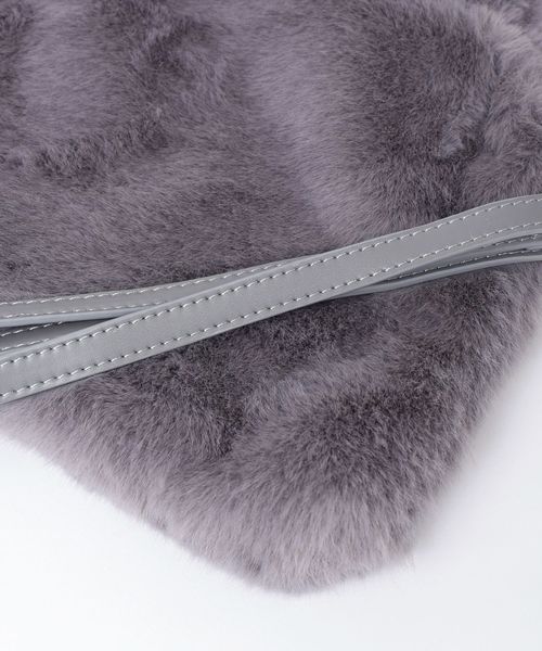 Khaju（カージュ）の「Khaju:フェイクファーリングハンドルバッグ◇（ハンドバッグ・レディース・ライトグレー/ベージュ/ワイン・ONE SIZE）」の15枚目の写真