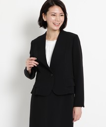 【洗える】ペプラムストレッチジャケット