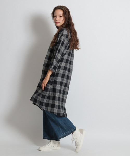 niko and...（ニコアンド）の「ホヅホヅチェックガウン（その他アウター・レディース・ネイビー/ブラウン/グレー・FREE）」の7枚目の写真