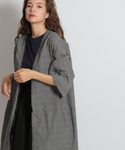 niko and...（ニコアンド）の「ホヅホヅチェックガウン（その他アウター・レディース・ネイビー/ブラウン/グレー・FREE）」の8枚目の写真