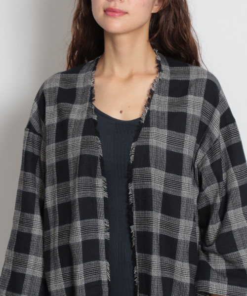 niko and...（ニコアンド）の「ホヅホヅチェックガウン（その他アウター・レディース・ネイビー/ブラウン/グレー・FREE）」の12枚目の写真