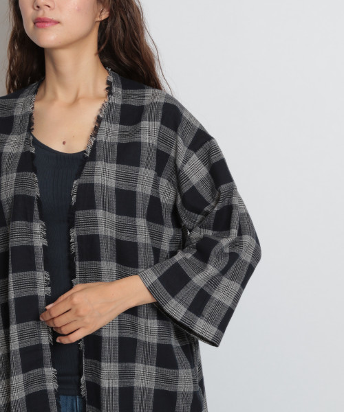 niko and...（ニコアンド）の「ホヅホヅチェックガウン（その他アウター・レディース・ネイビー/ブラウン/グレー・FREE）」の13枚目の写真