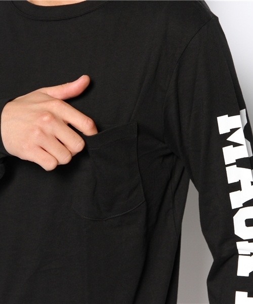 WEGO(ウィゴー)の「WEGO/袖ロゴポケットTee(Tシャツ/カットソー・メンズ・ブラック/ホワイト・LARGE/MEDIUM)」の9枚目の写真