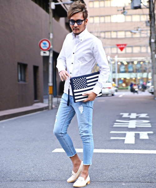 LUXSTYLE（ラグスタイル）の「極-きわみ- 日本製ブロードデュエボタンダウン長袖シャツ（シャツ/ブラウス・メンズ・ホワイト/ブラック/ネイビー/サックスブルー・M/L/XL）」の20枚目の写真