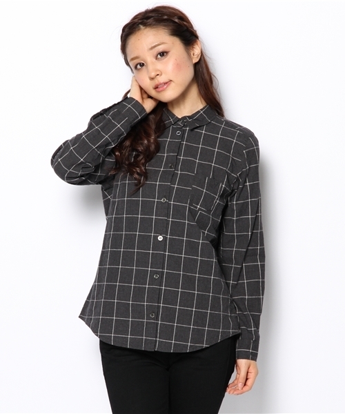 Another Edition（アナザーエディション）の「AE WND/PANE CHK SHT（シャツ/ブラウス・レディース・ブラック/ライトグレー/コバルトブルー・フリー）」の12枚目の写真