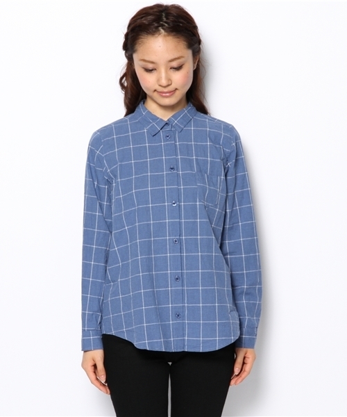 Another Edition（アナザーエディション）の「AE WND/PANE CHK SHT（シャツ/ブラウス・レディース・ブラック/ライトグレー/コバルトブルー・フリー）」の4枚目の写真