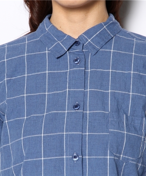 Another Edition（アナザーエディション）の「AE WND/PANE CHK SHT（シャツ/ブラウス・レディース・ブラック/ライトグレー/コバルトブルー・フリー）」の7枚目の写真