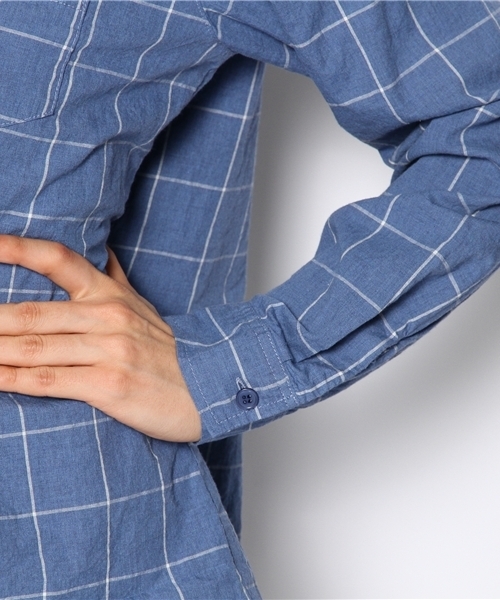 Another Edition（アナザーエディション）の「AE WND/PANE CHK SHT（シャツ/ブラウス・レディース・ブラック/ライトグレー/コバルトブルー・フリー）」の8枚目の写真