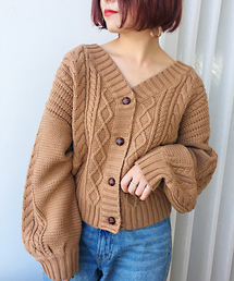 apres jour | ケーブルニットVカーディガン【ZOZOTOWN限定アイテム】(カーディガン/ボレロ)