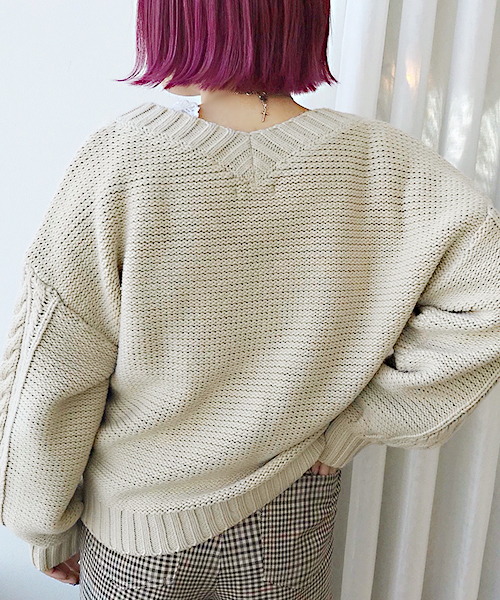 apres jour（アプレジュール）の「ケーブルニットVカーディガン【ZOZOTOWN限定アイテム】（カーディガン/ボレロ・レディース・オフホワイト/ピンク/キャメル/ベージュ・フリー）」の21枚目の写真
