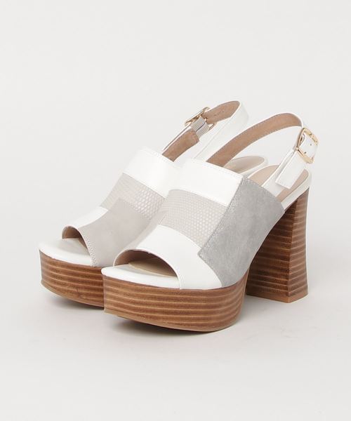 あしながおじさん（アシナガオジサン）の「〈あしながおじさん〉　厚底カバードサンダル（サンダル・レディース・ベージュ/サーモンピンク/ブラック/ホワイト・23.5cm/23.0cm/24.0cm/24.5cm/22.5cm）」の2枚目の写真