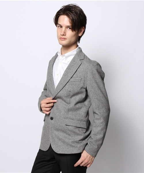 EDIFICE(エディフィス)の「◇フラノストレッチ2Bジャケット(テーラードジャケット・メンズ・ネイビー/グレー/チャコールグレー/ブラック/キャメル・SMALL/MEDIUM/LARGE/X-LARGE)」の1枚目の写真