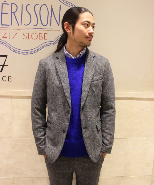 EDIFICE(エディフィス)の「◇フラノストレッチ2Bジャケット(テーラードジャケット・メンズ・ネイビー/グレー/チャコールグレー/ブラック/キャメル・SMALL/MEDIUM/LARGE/X-LARGE)」の3枚目の写真