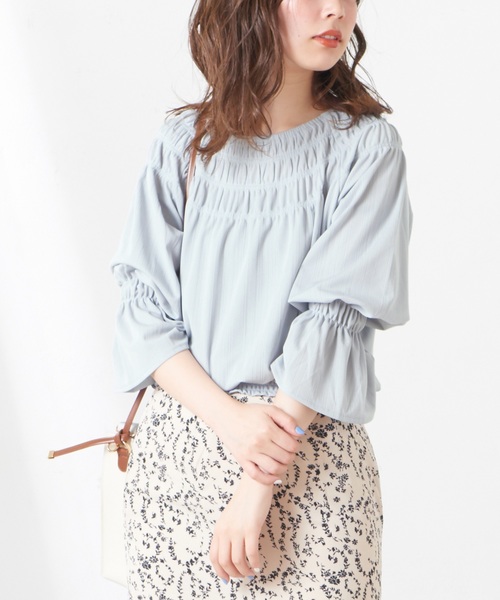 natural couture(ナチュラルクチュール)の「ライトテレコシャーリングブラウス(シャツ/ブラウス・レディース・ベージュ/オフホワイト/ピンク/ミント・FREE)」の19枚目の写真