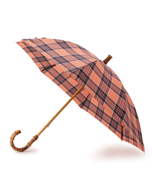 liflattie ships(リフラティ シップス)の「Traditional Weatherwear:チェックアンブレラ(長傘・レディース・オレンジ/グリーン・ONE SIZE)」の1枚目の写真