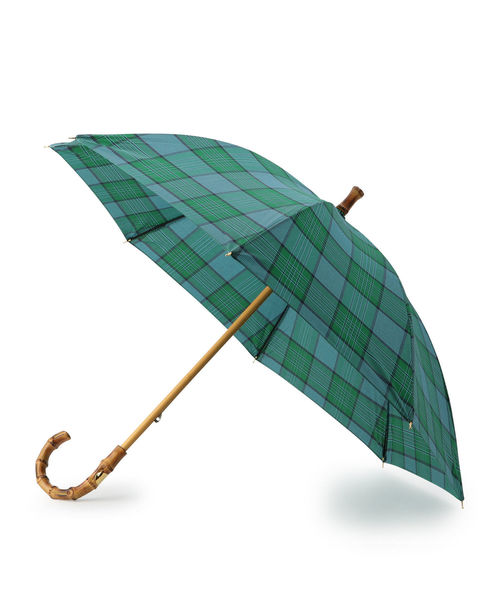 liflattie ships(リフラティ シップス)の「Traditional Weatherwear:チェックアンブレラ(長傘・レディース・オレンジ/グリーン・ONE SIZE)」の2枚目の写真