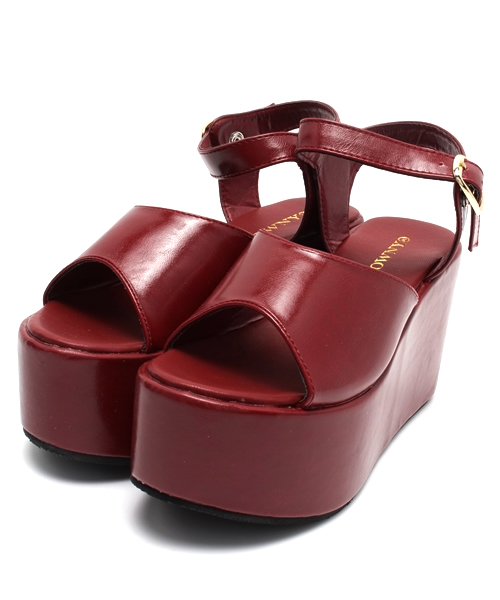 WEGO（ウィゴー）の「WEGO/フェイクレザー厚底サンダル（サンダル・レディース・レッド/ホワイト/ブラック・24.5/23.5）」の13枚目の写真