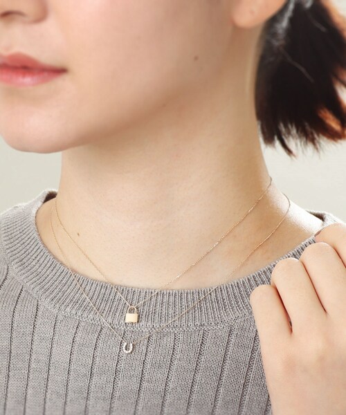COCOSHNIK(ココシュニック)の「K10パドロックモチーフ ネックレス(ネックレス・レディース・ホワイト系その他7・40cm)」の12枚目の写真