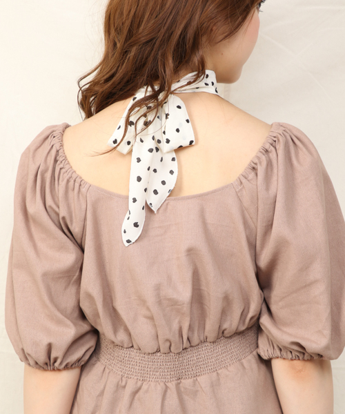 Heather（ヘザー）の「スカーフツキアサコンブラウス　848428（Tシャツ/カットソー・レディース・ホワイト/ブラック/ベージュ/ピンク・FREE）」の6枚目の写真