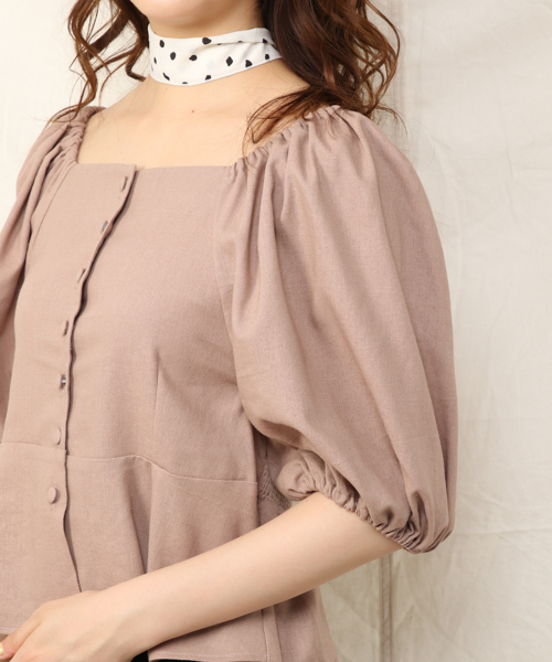 Heather（ヘザー）の「スカーフツキアサコンブラウス　848428（Tシャツ/カットソー・レディース・ホワイト/ブラック/ベージュ/ピンク・FREE）」の13枚目の写真