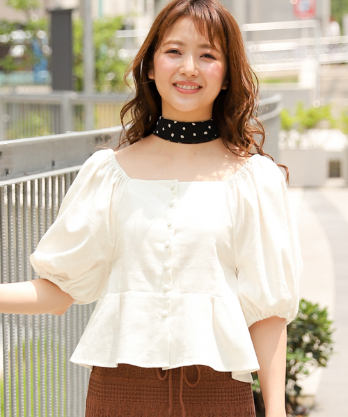 Heather（ヘザー）の「スカーフツキアサコンブラウス　848428（Tシャツ/カットソー・レディース・ホワイト/ブラック/ベージュ/ピンク・FREE）」の22枚目の写真