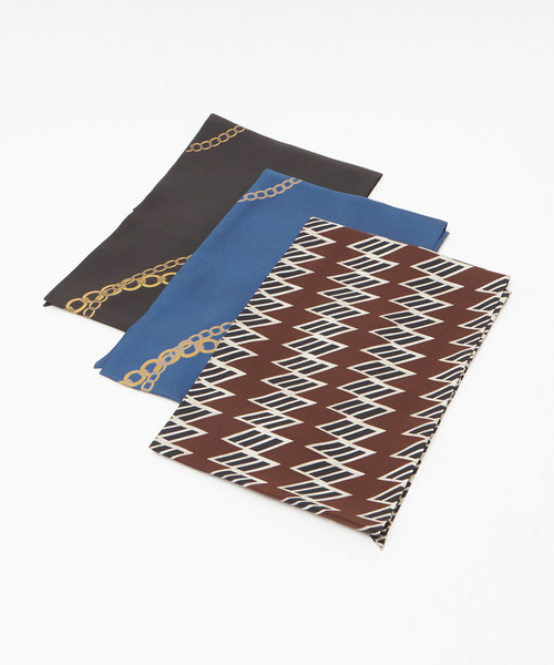 ABAHOUSE（アバハウス）の「【Recency of Mine】幾何学&チェーン柄スカーフ（ストール/ショール・メンズ・ブラック/ブルー/モカ・フリー）」の11枚目の写真