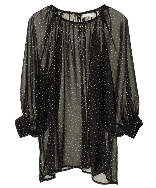 AMERICAN HOLIC（アメリカンホリック）の「ラグランギャザー7分袖ブラウス＊（シャツ/ブラウス・レディース・カーキ/モカ/ドット・FREE）」の16枚目の写真