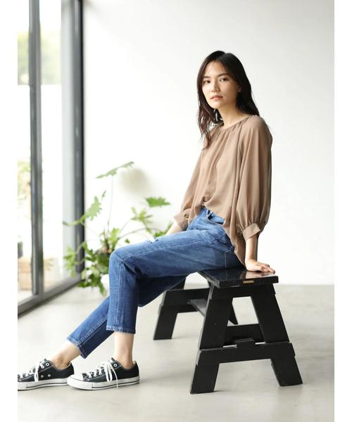 AMERICAN HOLIC（アメリカンホリック）の「ラグランギャザー7分袖ブラウス＊（シャツ/ブラウス・レディース・カーキ/モカ/ドット・FREE）」の15枚目の写真